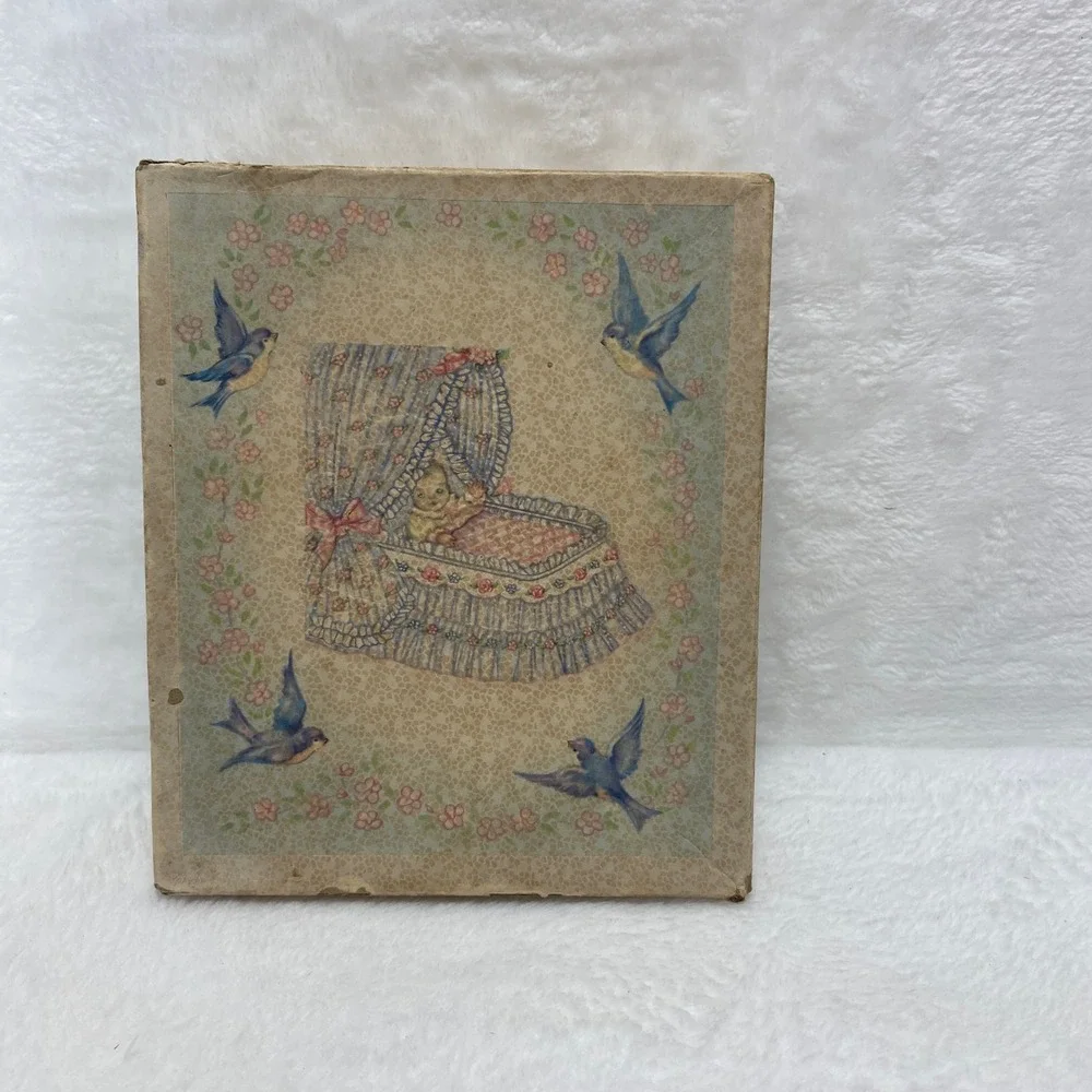 Vintage Baby Congratulations Greeting Cards New Baby Sentiment Box Ephemera